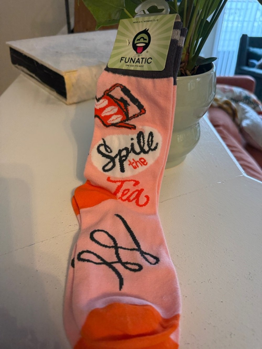 Funatic Spill the Tea Adult Novelty Socks NWT